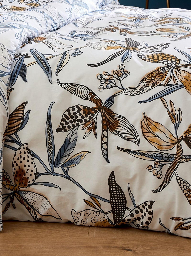 Juego de cama con exuberantes flores Blanco - Kiabi