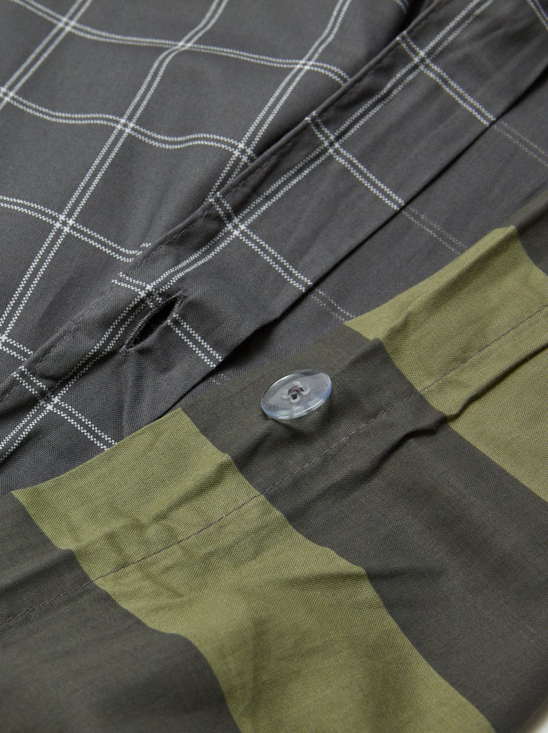 Juego de cama con funda nórdica (240x220 cm) + fundas de almohada GRIS - Kiabi