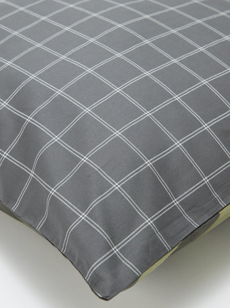 Juego de cama con funda nórdica (240x220 cm) + fundas de almohada GRIS - Kiabi