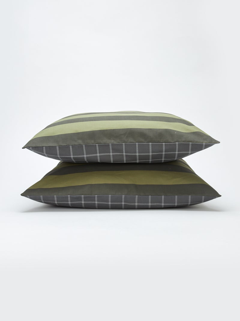 Juego de cama con funda nórdica (260 x 60 cm)   + 2 fundas de almohada GRIS - Kiabi