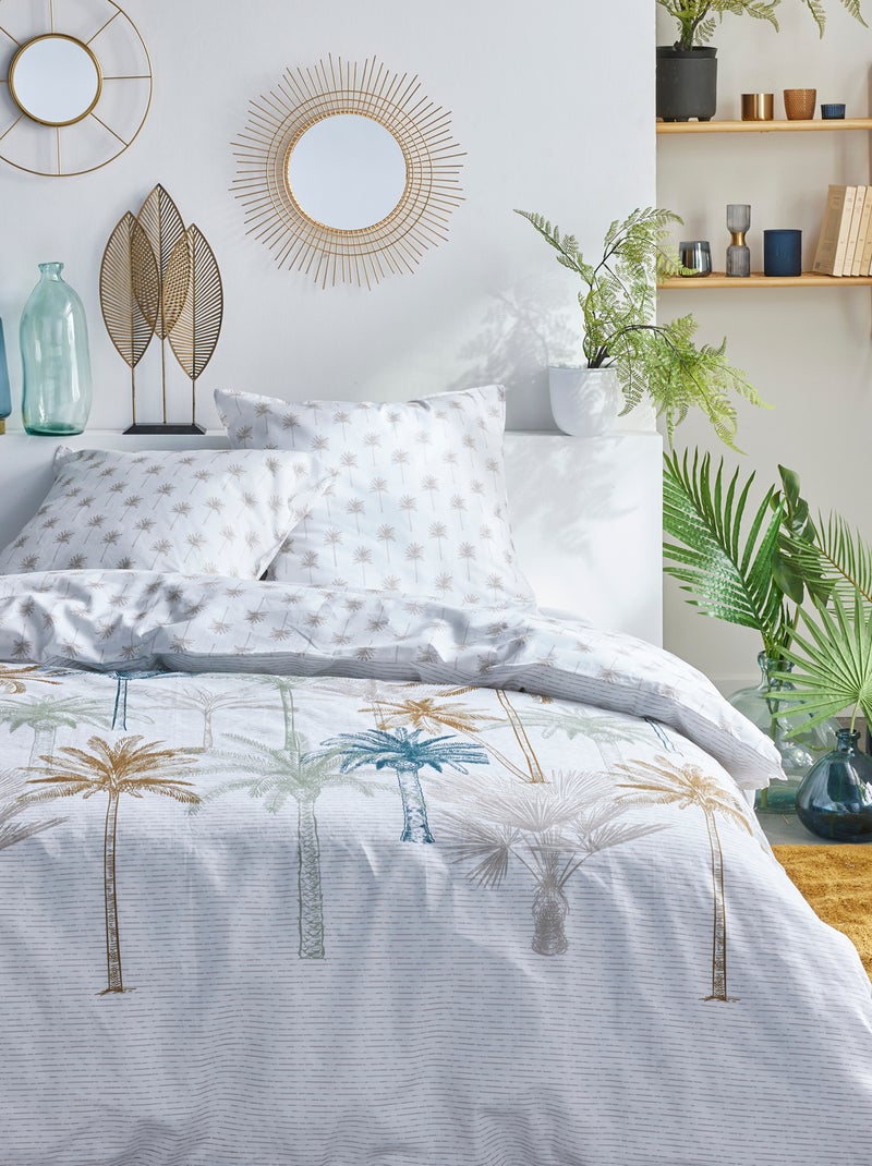 Juego de cama con palmeras - Doble BLANCO - Kiabi
