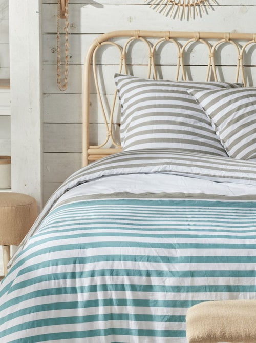 Juego de cama con rayas - Doble - Kiabi