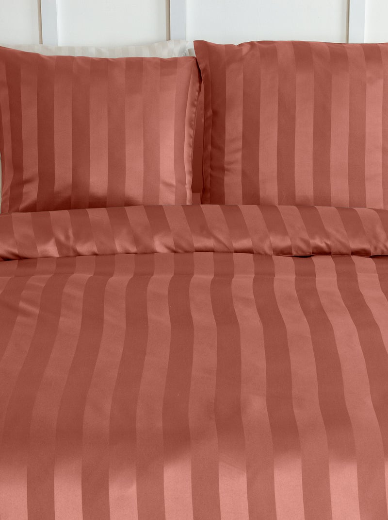 Juego de cama de 1 o 2 plazas en satén + 2 fundas de almohada Naranja - Kiabi