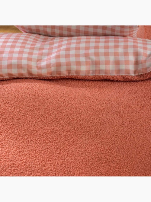 Juego de cama de 2 piezas de felpa con ribete a cuadros: funda nórdica + funda de almohada - Kiabi Juego de cama de 2 piezas de felpa con ribete a cuadros: funda nórdica + funda de almohada - Kiabi