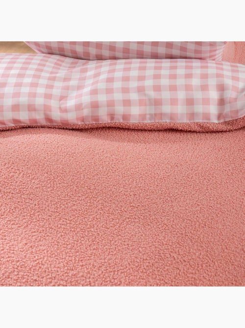 Juego de cama de 2 piezas de felpa con ribete a cuadros: funda nórdica + funda de almohada - Kiabi Juego de cama de 2 piezas de felpa con ribete a cuadros: funda nórdica + funda de almohada - Kiabi
