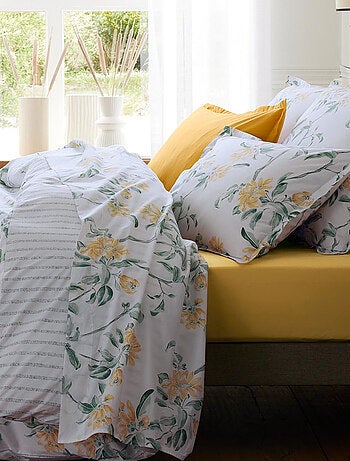 Juego de cama de 2 piezas en percal de algodón con motivo floral