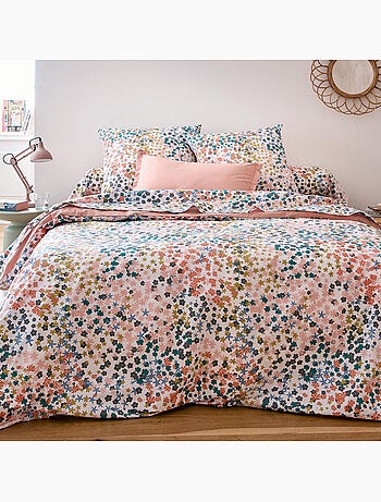 Juego de cama de 2 piezas Funda floral de algodón percal de 80 hilos + funda de almohada