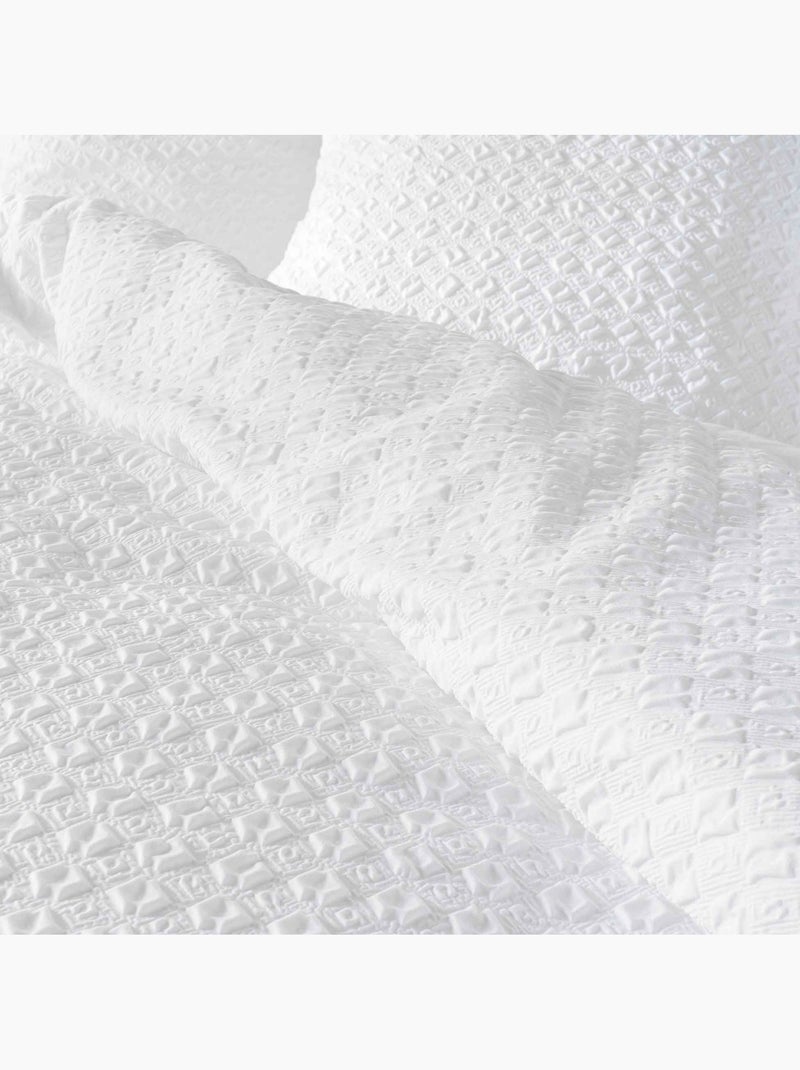 Juego de cama de 2 piezas reversible de algodón gofrado funda de cama + funda de almohada Blanco - Kiabi