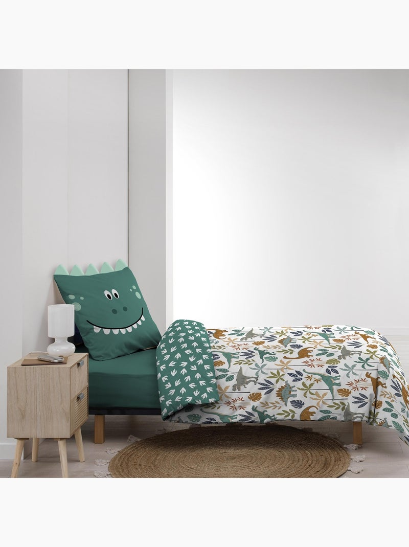 Juego de cama de 2 piezas reversible de dinosaurio Verde - Kiabi