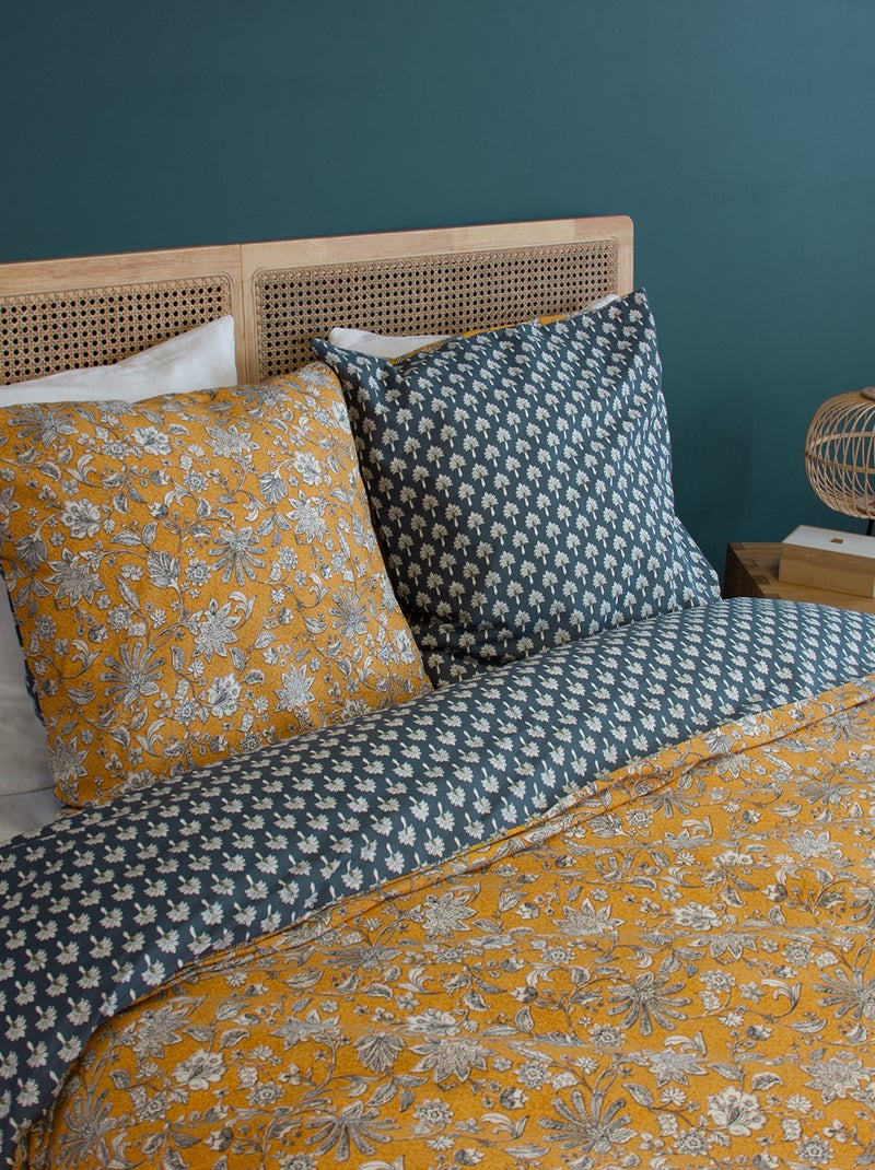 Juego de cama de 3 piezas - 2 personas - Funda nórdica + 2 fundas de almohada Amarillo - Kiabi