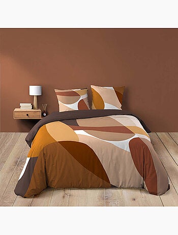 Juego de cama de 3 piezas, 100 % algodón, con diseño gráfico: funda nórdica + fundas de almohada
