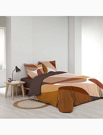 Juego de cama de 3 piezas, 100 % algodón, con diseño gráfico: funda nórdica + fundas de almohada