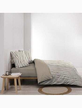 Juego de cama de 3 piezas, 100 % algodón, con estampado de cebra: funda nórdica y fundas de almohada