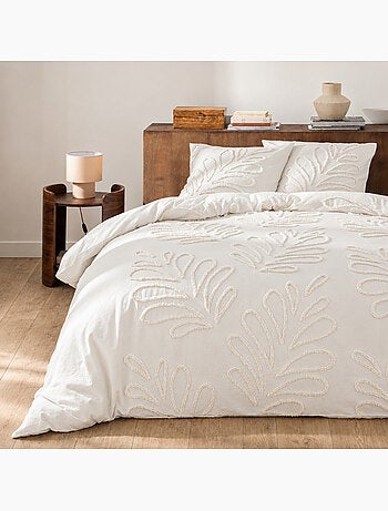 Juego de cama de 3 piezas, 100 % algodón tufting, con funda nórdica y fundas de almohada