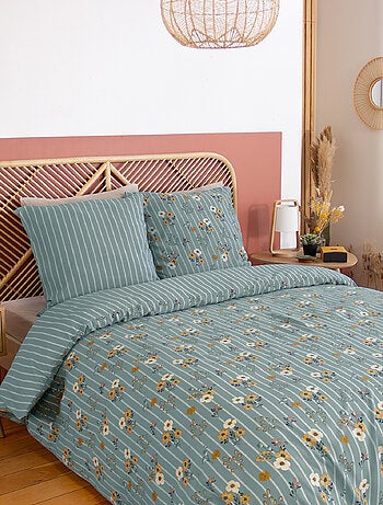 Juego de cama de 3 piezas con diseño de ramos florales