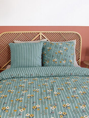 Juego de cama de 3 piezas con diseño de ramos florales