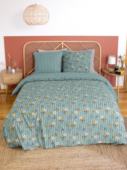 Juego de cama de 3 piezas con diseño de ramos florales - Kiabi Juego de cama de 3 piezas con diseño de ramos florales - Kiabi