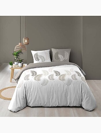 Juego de cama de 3 piezas con estampado de follaje, funda y fundas de almohada