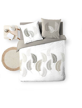 Juego de cama de 3 piezas con estampado de follaje, funda y fundas de almohada