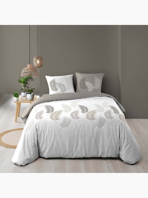 Juego de cama de 3 piezas con estampado de follaje, funda y fundas de almohada - Kiabi