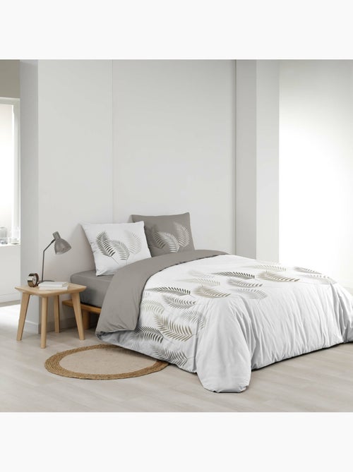 Juego de cama de 3 piezas con estampado de follaje, funda y fundas de almohada - Kiabi