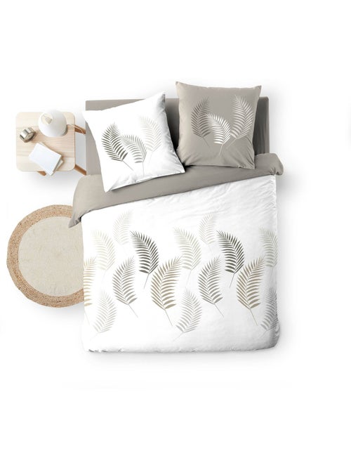 Juego de cama de 3 piezas con estampado de follaje, funda y fundas de almohada - Kiabi