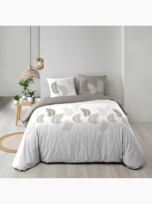 Juego de cama de 3 piezas con estampado de follaje, funda y fundas de almohada - Kiabi