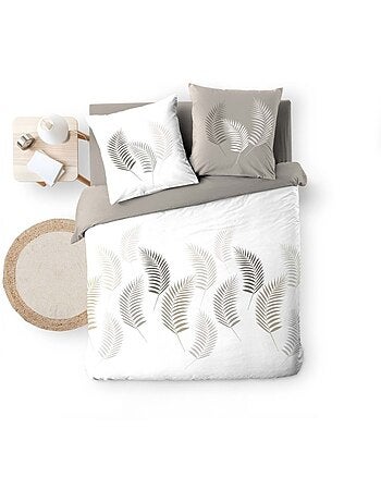 Juego de cama de 3 piezas con estampado de follaje, funda y fundas de almohada