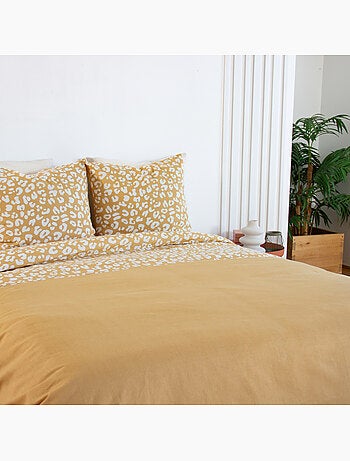 Juego de cama de 3 piezas con estampado de leopardo, funda y fundas de almohada