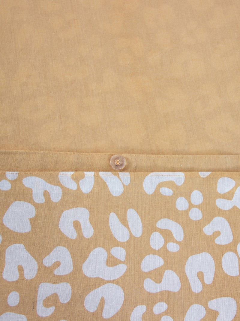 Juego de cama de 3 piezas con estampado de leopardo, funda y fundas de almohada Amarillo - Kiabi