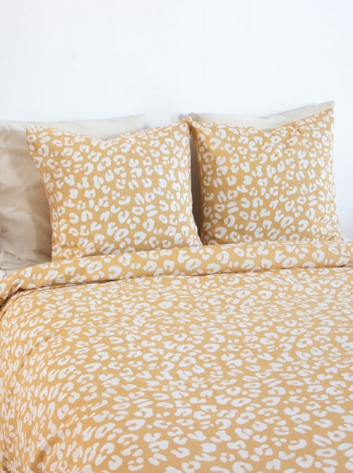 Juego de cama de 3 piezas con estampado de leopardo, funda y fundas de almohada - Kiabi Juego de cama de 3 piezas con estampado de leopardo, funda y fundas de almohada - Kiabi