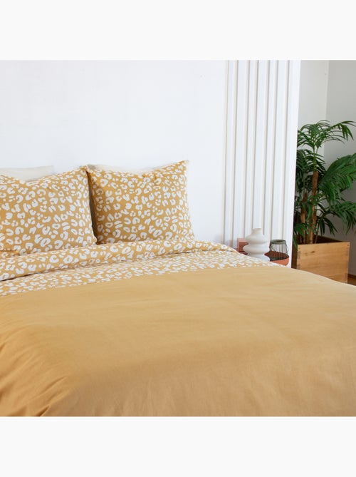 Juego de cama de 3 piezas con estampado de leopardo, funda y fundas de almohada - Kiabi Juego de cama de 3 piezas con estampado de leopardo, funda y fundas de almohada - Kiabi