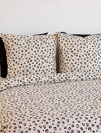Juego de cama de 3 piezas con estampado de leopardo, funda y fundas de almohada