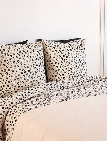Juego de cama de 3 piezas con estampado de leopardo, funda y fundas de almohada