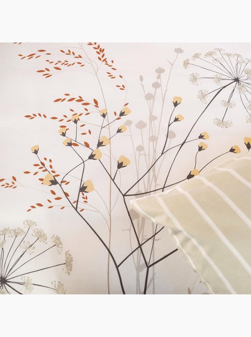 Juego de cama de 3 piezas con flores en el anverso y rayas en el reverso - Kiabi Juego de cama de 3 piezas con flores en el anverso y rayas en el reverso - Kiabi
