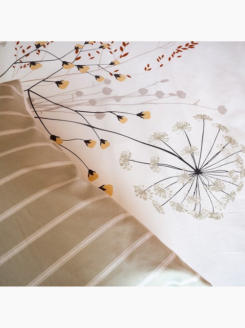 Juego de cama de 3 piezas con flores en el anverso y rayas en el reverso - Kiabi Juego de cama de 3 piezas con flores en el anverso y rayas en el reverso - Kiabi