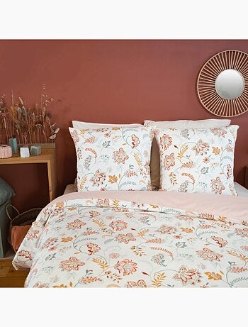 Juego de cama de 3 piezas con flores reversibles