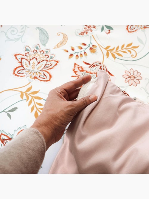 Juego de cama de 3 piezas con flores reversibles - Kiabi