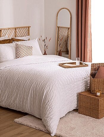 Juego de cama de 3 piezas con rayas plisadas