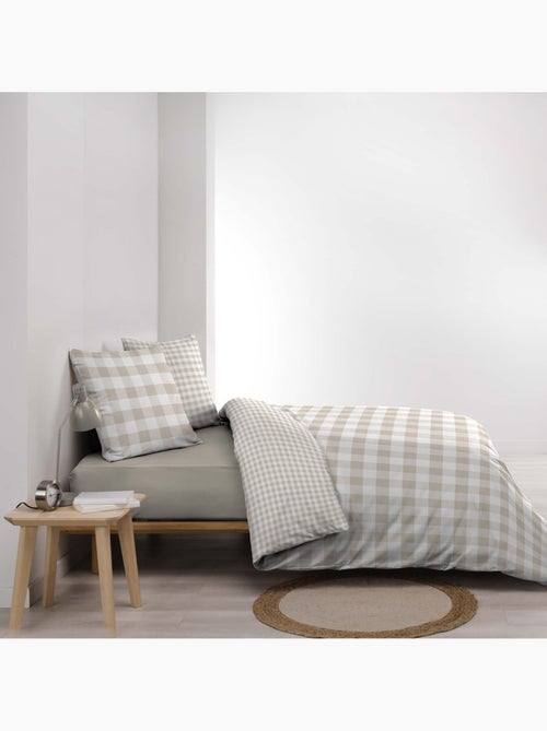Juego de cama de 3 piezas de algodón a cuadros funda + fundas de almohada - Kiabi