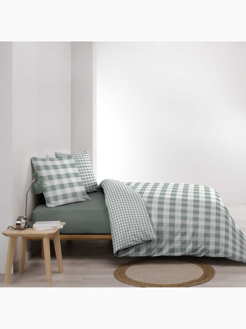 Juego de cama de 3 piezas de algodón a cuadros funda + fundas de almohada - Kiabi
