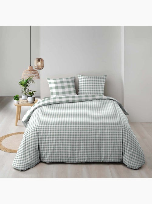 Juego de cama de 3 piezas de algodón a cuadros funda + fundas de almohada - Kiabi