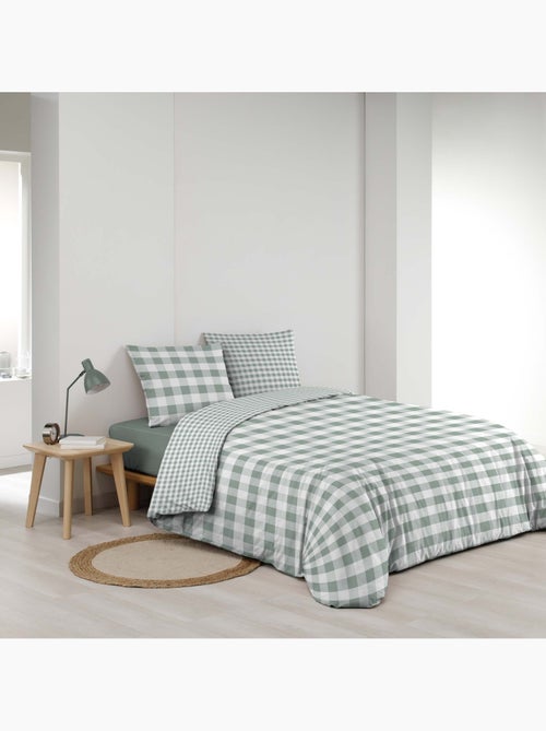 Juego de cama de 3 piezas de algodón a cuadros funda + fundas de almohada - Kiabi
