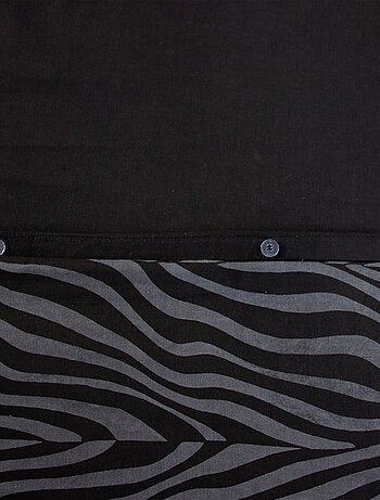 Juego de cama de 3 piezas de algodón cebra, funda y fundas de almohada