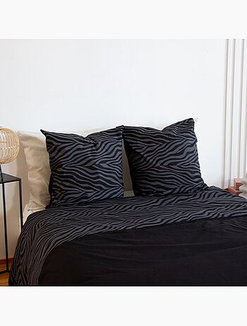 Juego de cama de 3 piezas de algodón cebra, funda y fundas de almohada
