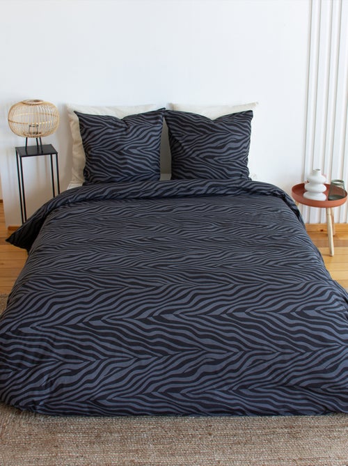 Juego de cama de 3 piezas de algodón cebra, funda y fundas de almohada - Kiabi