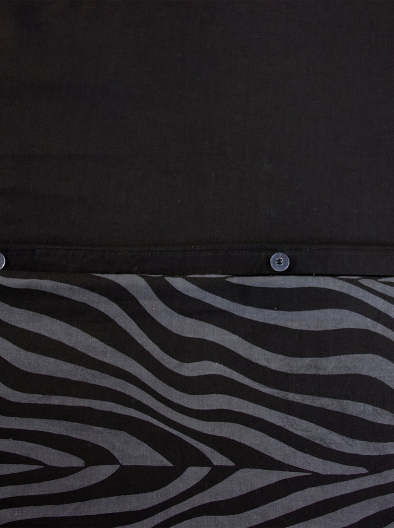 Juego de cama de 3 piezas de algodón cebra, funda y fundas de almohada Negro - Kiabi