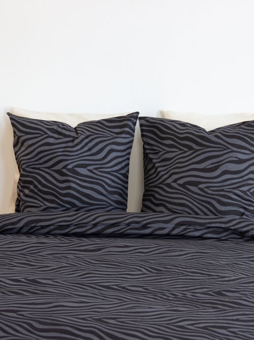 Juego de cama de 3 piezas de algodón cebra, funda y fundas de almohada - Kiabi