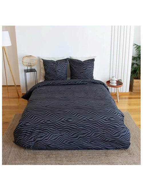 Juego de cama de 3 piezas de algodón cebra, funda y fundas de almohada - Kiabi