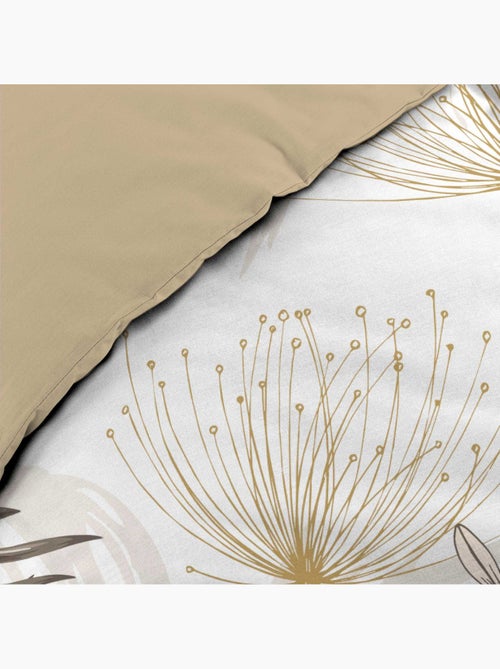 Juego de cama de 3 piezas de algodón con diseño de follaje floral + 2 fundas de almohada - Kiabi Juego de cama de 3 piezas de algodón con diseño de follaje floral + 2 fundas de almohada - Kiabi